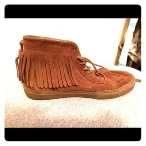 Vans suede high-top fringe shoes